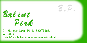 balint pirk business card